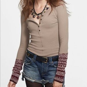Free People Alpine Cuff Thermal Henley sz Medium